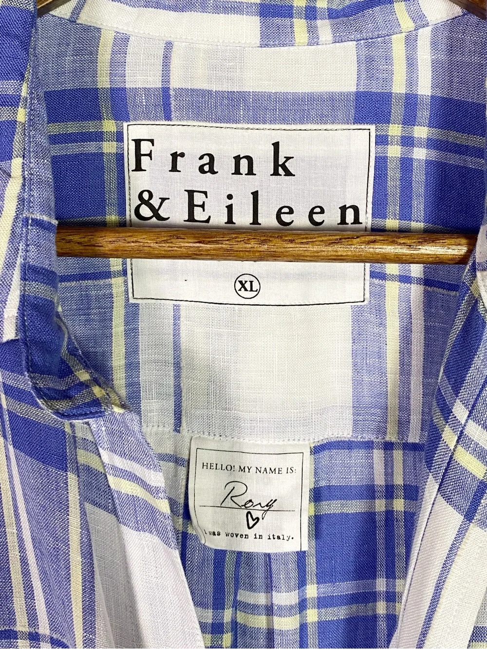 Frank & Eileen Rory Linen Maxi Shirt Dress Plaid - Picture 6 of 7